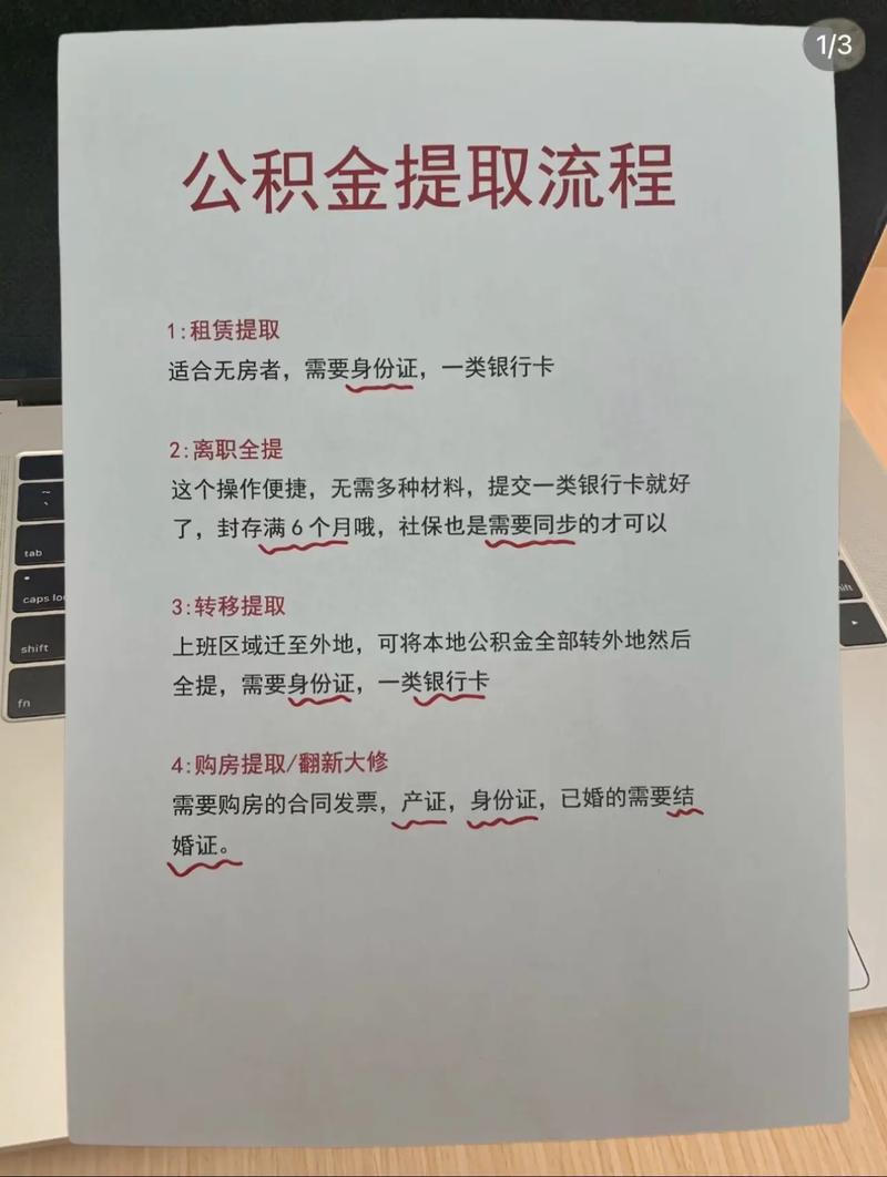 离职后公积金提取材料